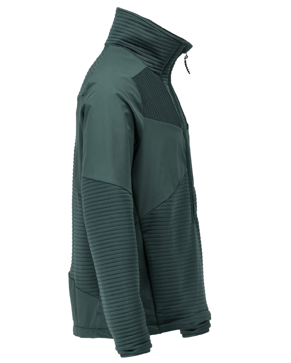 Forest Green Coloured Mascot Workwear Mens Customized Fleece Jumper With Half Zip on white background 