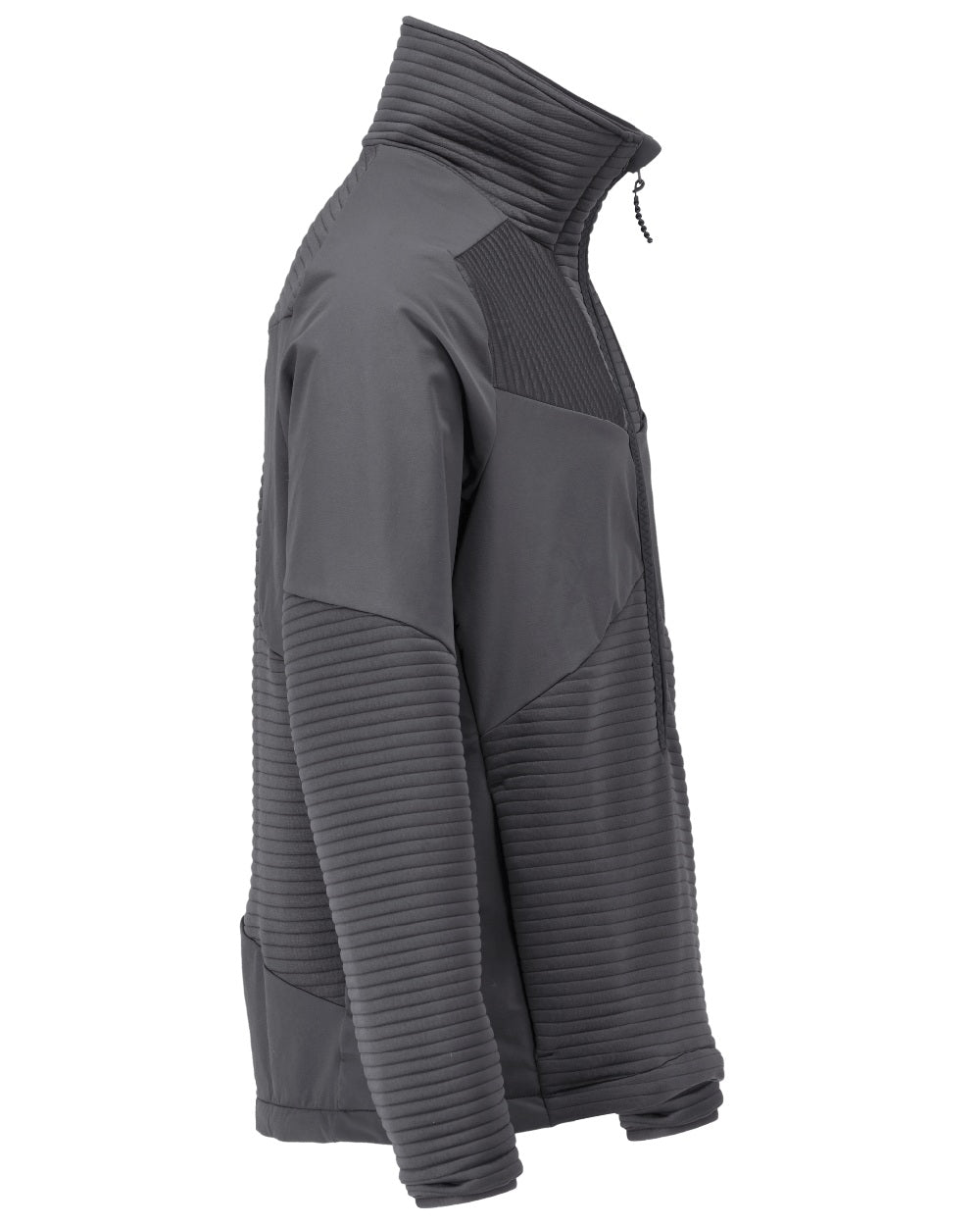 Stone Grey Coloured Mascot Workwear Mens Customized Fleece Jumper With Half Zip on white background 
