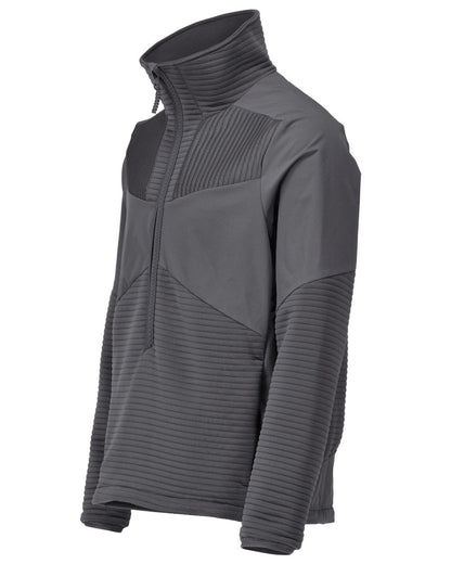 Stone Grey Coloured Mascot Workwear Mens Customized Fleece Jumper With Half Zip on white background 