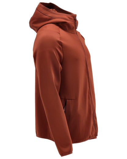 Autumn Red Coloured Mascot Workwear Mens Customized Fleece Jumper With Hood on white background 