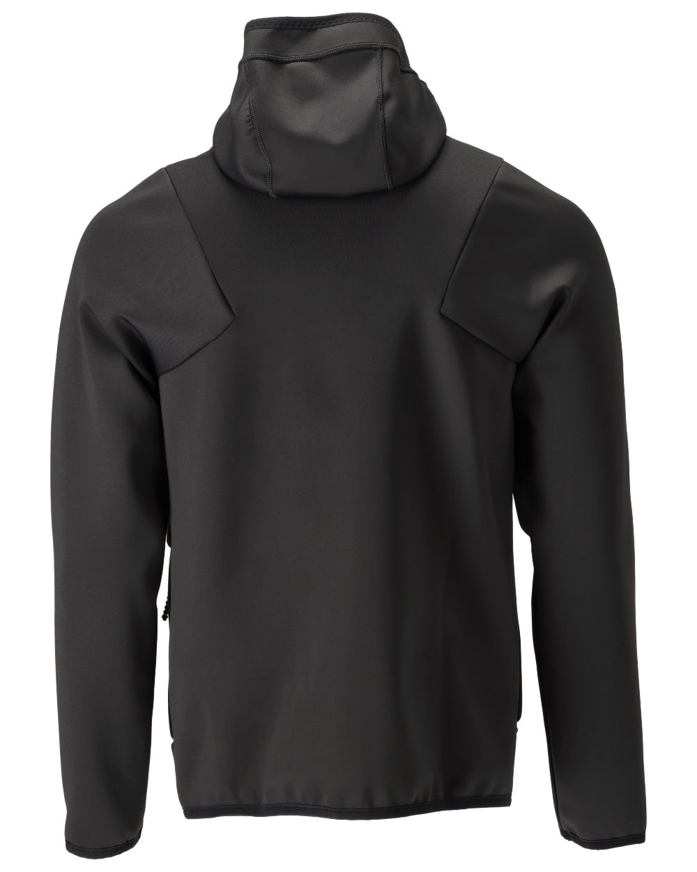 Black Coloured Mascot Workwear Mens Customized Fleece Jumper With Hood on white background 