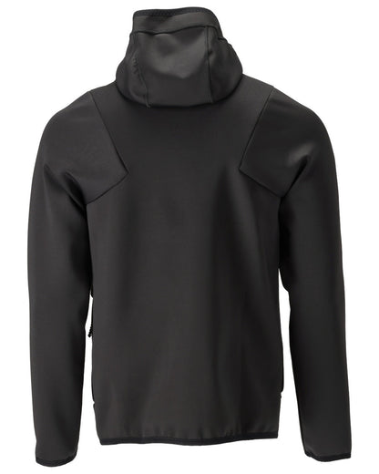 Black Coloured Mascot Workwear Mens Customized Fleece Jumper With Hood on white background 