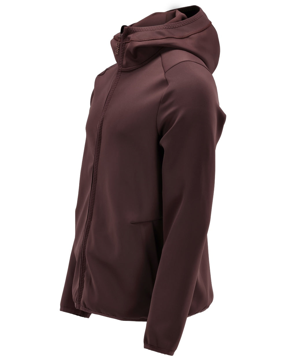 Bordeaux Coloured Mascot Workwear Mens Customized Fleece Jumper With Hood on white background 