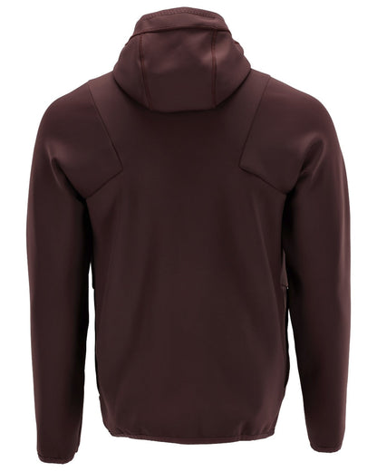 Bordeaux Coloured Mascot Workwear Mens Customized Fleece Jumper With Hood on white background 