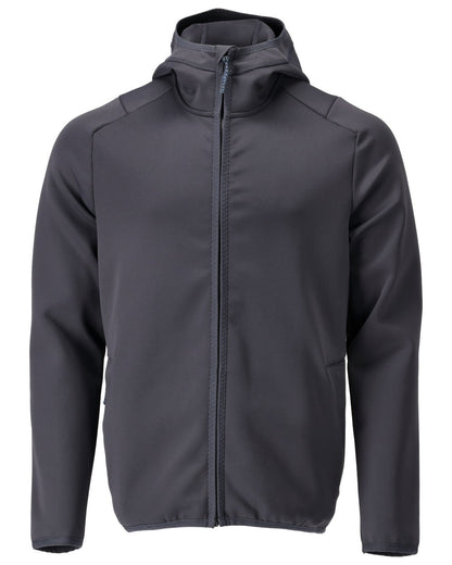 Dark Navy Coloured Mascot Workwear Mens Customized Fleece Jumper With Hood on white background 