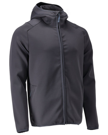 Dark Navy Coloured Mascot Workwear Mens Customized Fleece Jumper With Hood on white background 