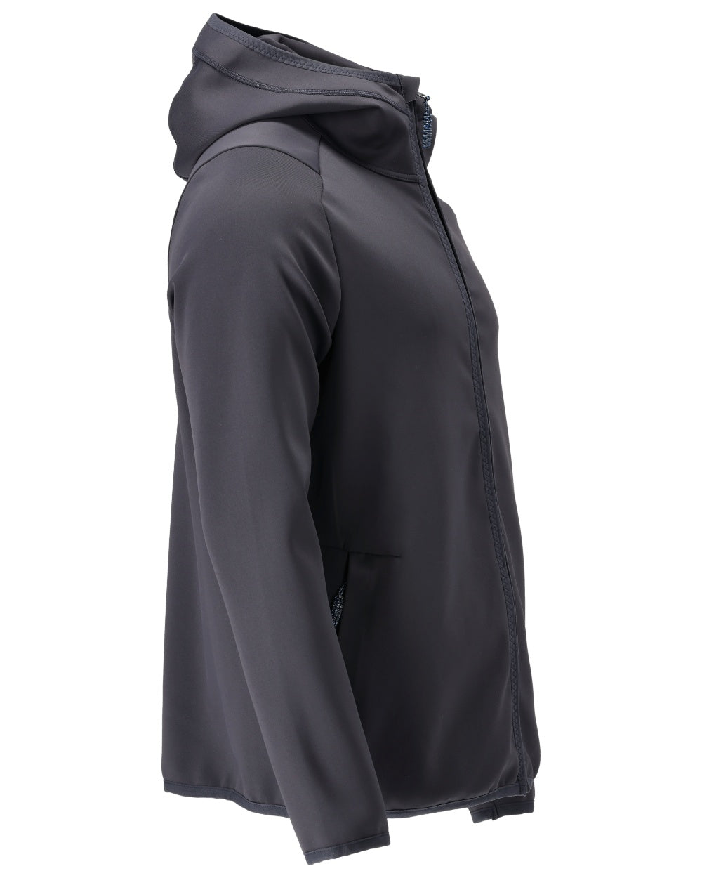 Dark Navy Coloured Mascot Workwear Mens Customized Fleece Jumper With Hood on white background 