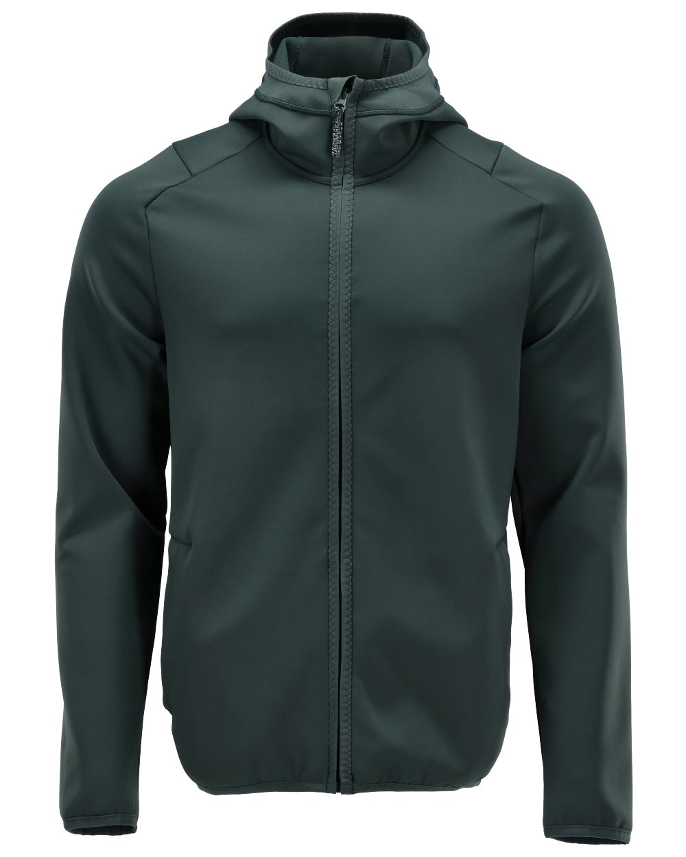 Forest Green Coloured Mascot Workwear Mens Customized Fleece Jumper With Hood on white background 