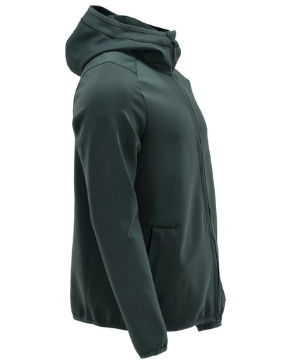 Forest Green Coloured Mascot Workwear Mens Customized Fleece Jumper With Hood on white background 