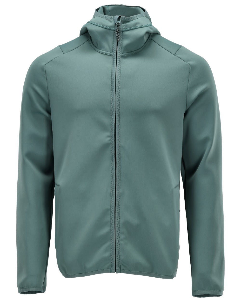 Light Forest Green Coloured Mascot Workwear Mens Customized Fleece Jumper With Hood on white background 