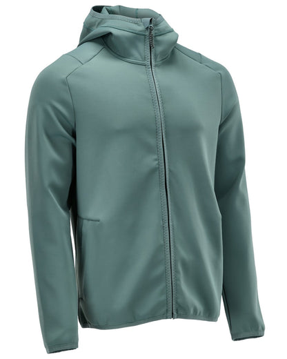 Light Forest Green Coloured Mascot Workwear Mens Customized Fleece Jumper With Hood on white background 