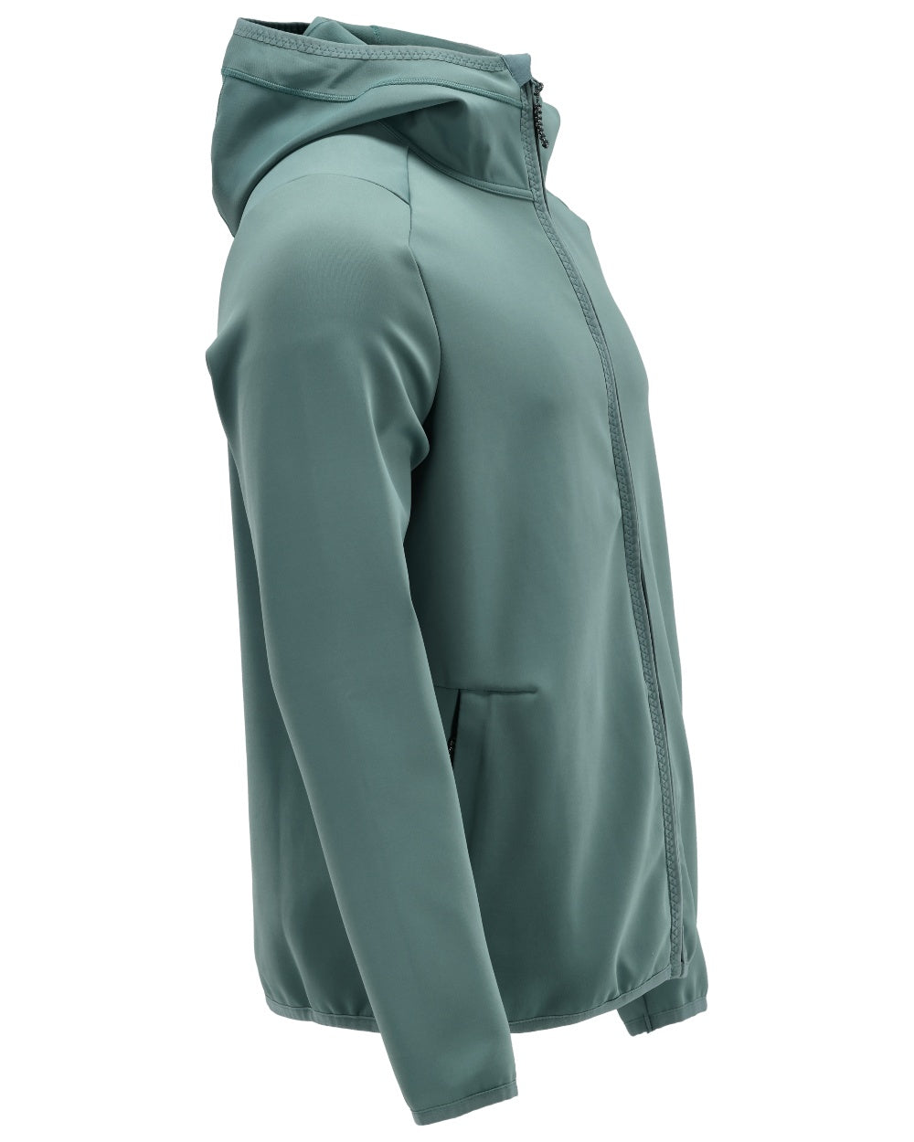 Light Forest Green Coloured Mascot Workwear Mens Customized Fleece Jumper With Hood on white background 