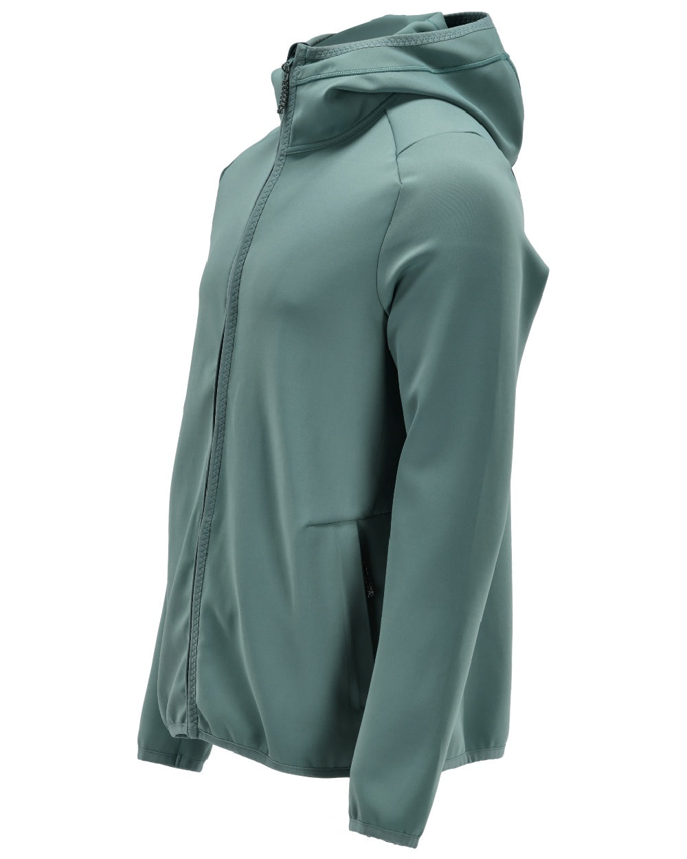 Light Forest Green Coloured Mascot Workwear Mens Customized Fleece Jumper With Hood on white background 