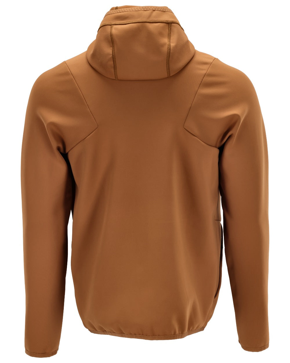 Nut Brown Coloured Mascot Workwear Mens Customized Fleece Jumper With Hood on white background 
