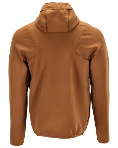 Nut Brown Coloured Mascot Workwear Mens Customized Fleece Jumper With Hood on white background 