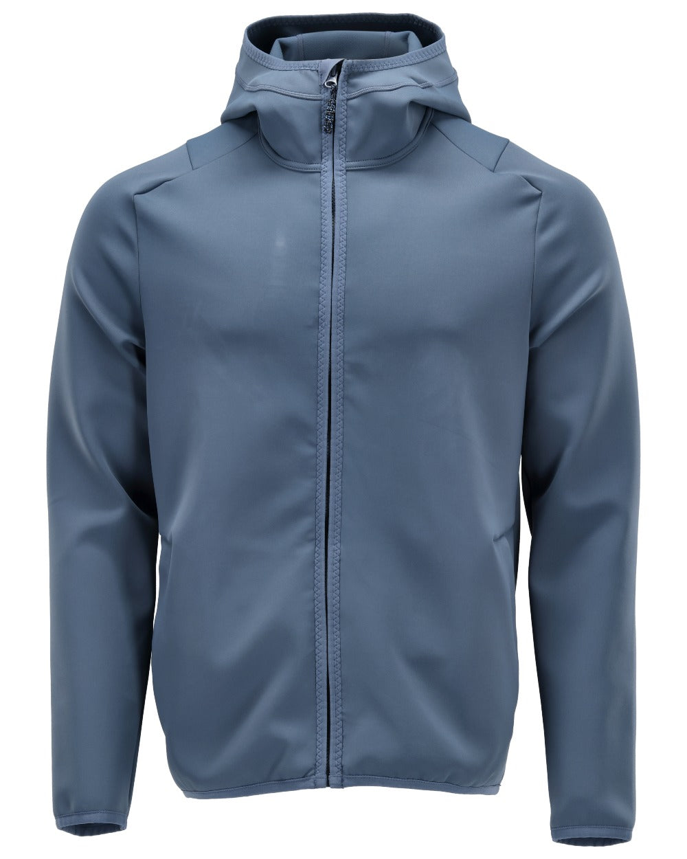 Stone Blue Coloured Mascot Workwear Mens Customized Fleece Jumper With Hood on white background 