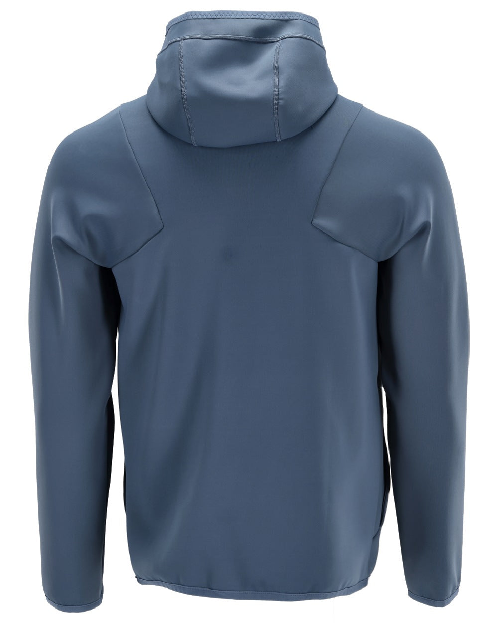Stone Blue Coloured Mascot Workwear Mens Customized Fleece Jumper With Hood on white background 