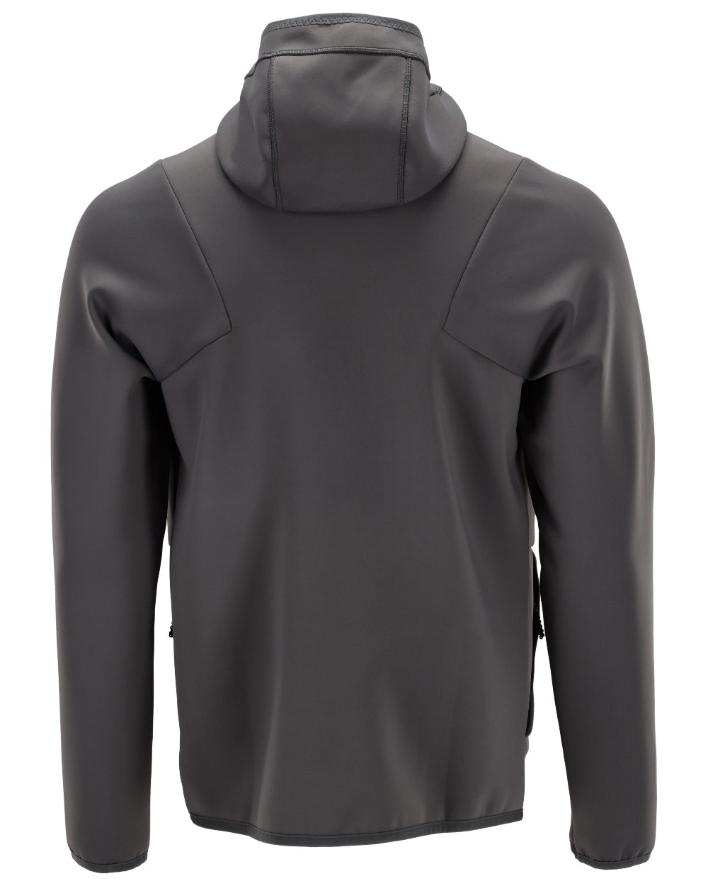 Stone Grey Coloured Mascot Workwear Mens Customized Fleece Jumper With Hood on white background 