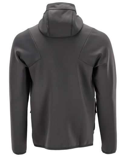 Stone Grey Coloured Mascot Workwear Mens Customized Fleece Jumper With Hood on white background 