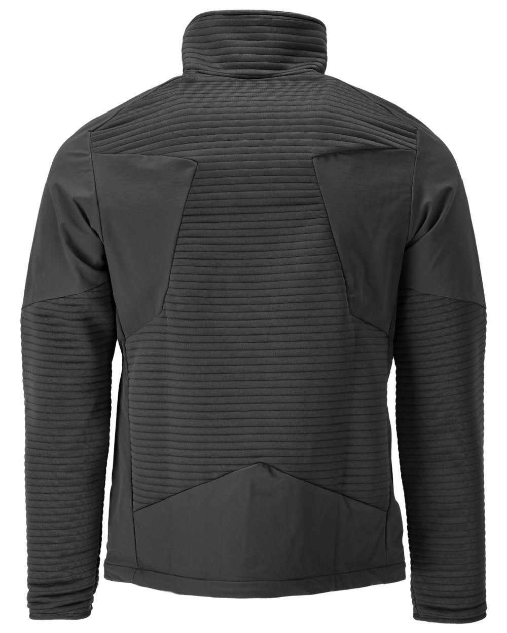 Black Coloured Mascot Workwear Mens Customized Fleece Jumper With Zipper And Lining on white background 