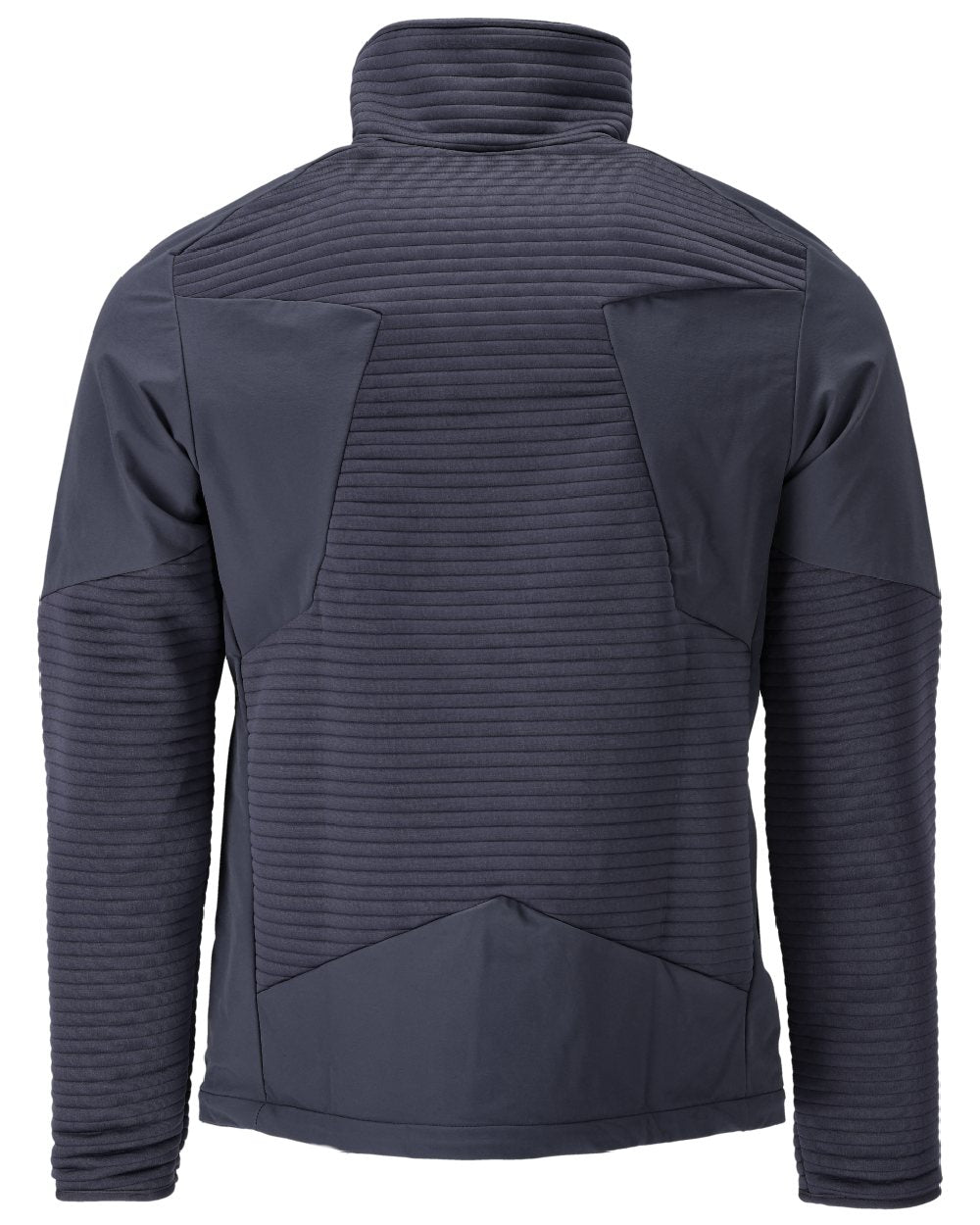 Dark Navy Coloured Mascot Workwear Mens Customized Fleece Jumper With Zipper And Lining on white background 