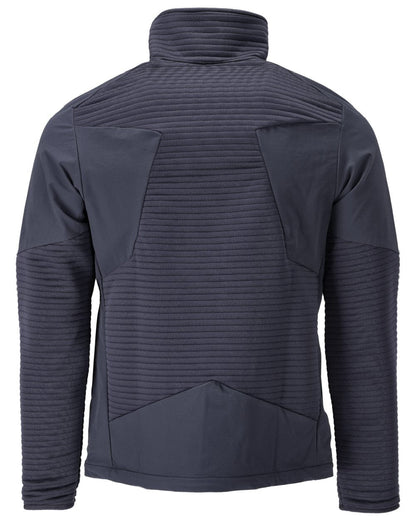 Dark Navy Coloured Mascot Workwear Mens Customized Fleece Jumper With Zipper And Lining on white background 
