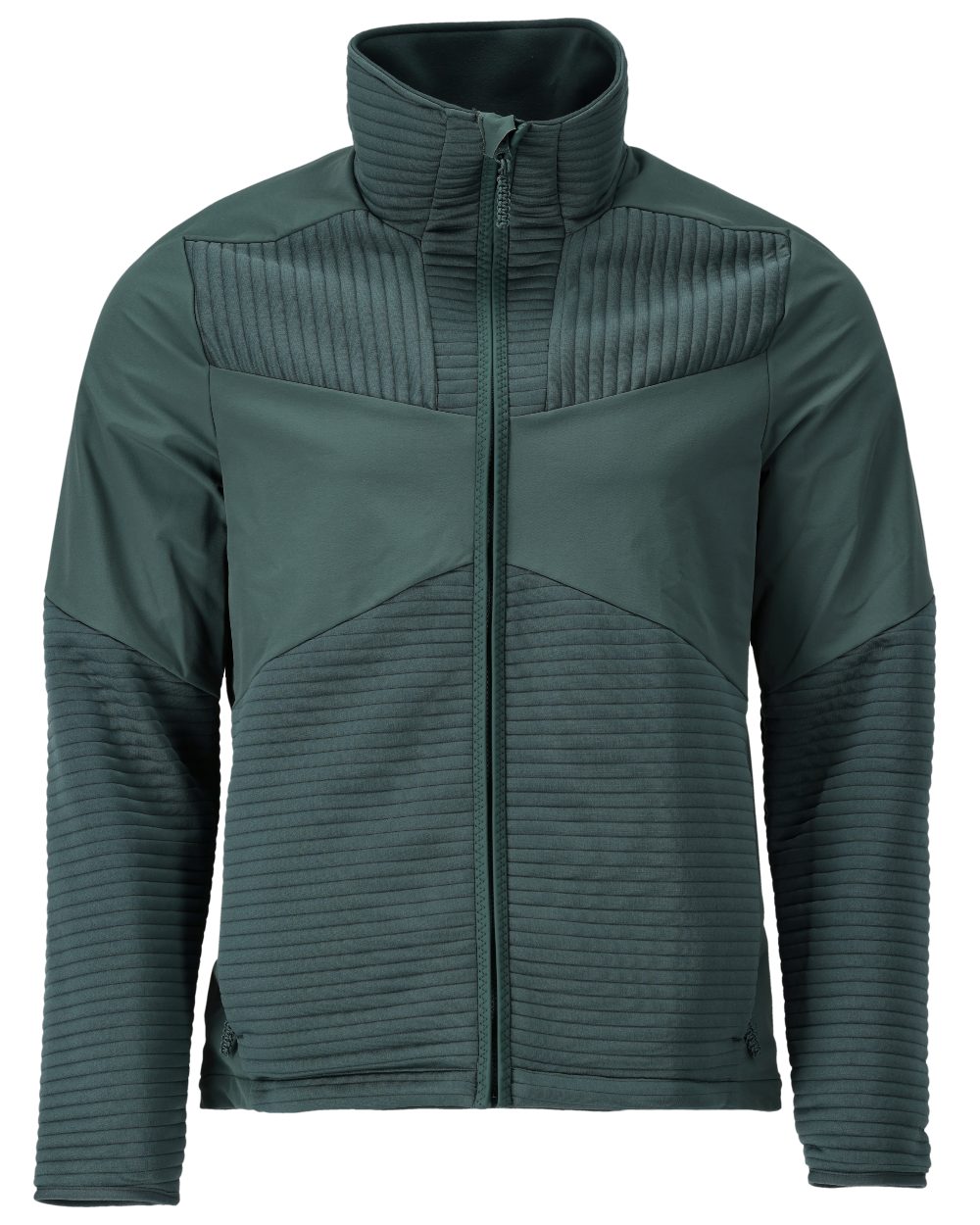 Forest Green Coloured Mascot Workwear Mens Customized Fleece Jumper With Zipper And Lining on white background 