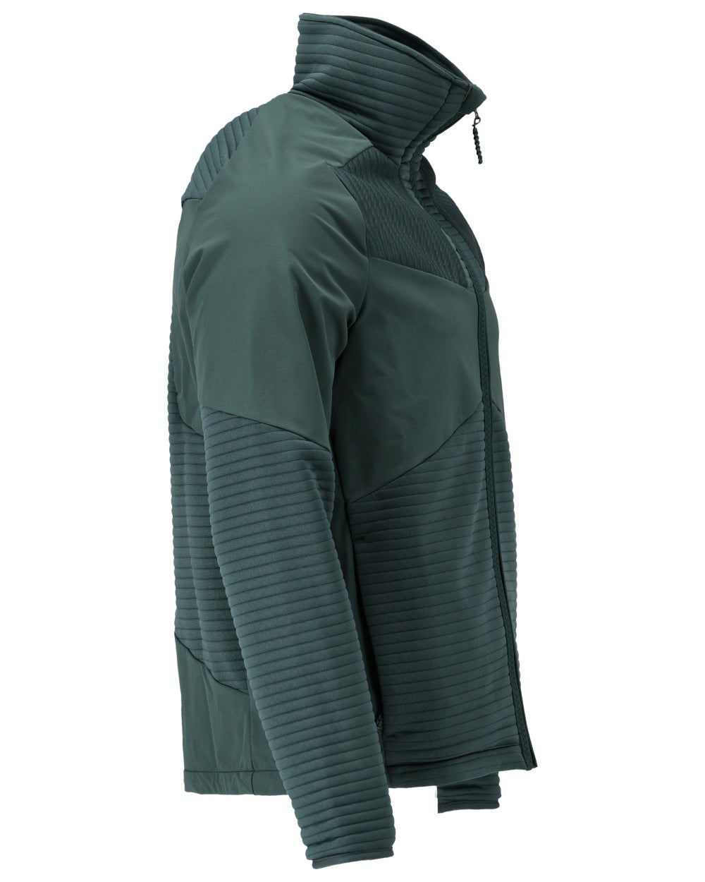 Forest Green Coloured Mascot Workwear Mens Customized Fleece Jumper With Zipper And Lining on white background 