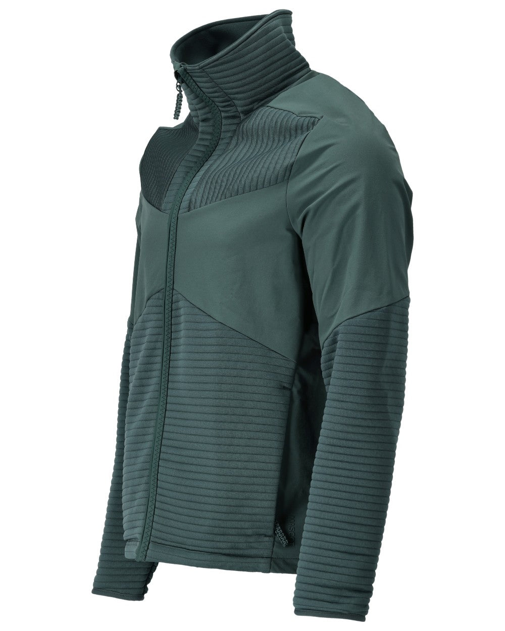 Forest Green Coloured Mascot Workwear Mens Customized Fleece Jumper With Zipper And Lining on white background 