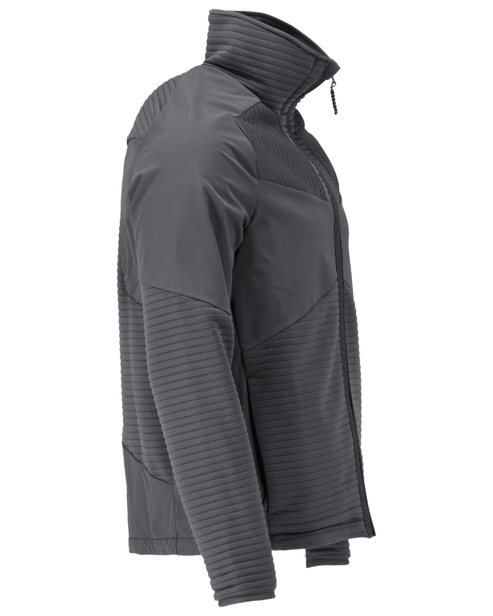 Stone Grey Coloured Mascot Workwear Mens Customized Fleece Jumper With Zipper And Lining on white background 