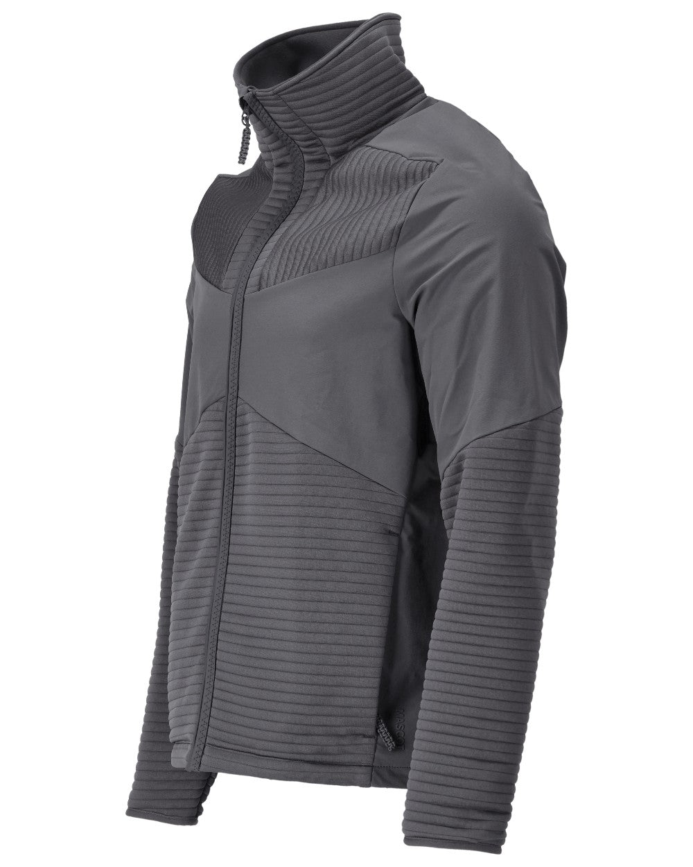 Stone Grey Coloured Mascot Workwear Mens Customized Fleece Jumper With Zipper And Lining on white background 