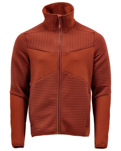 Autumn Red Coloured Mascot Workwear Mens Customized Fleece Jumper With Zipper on white background 