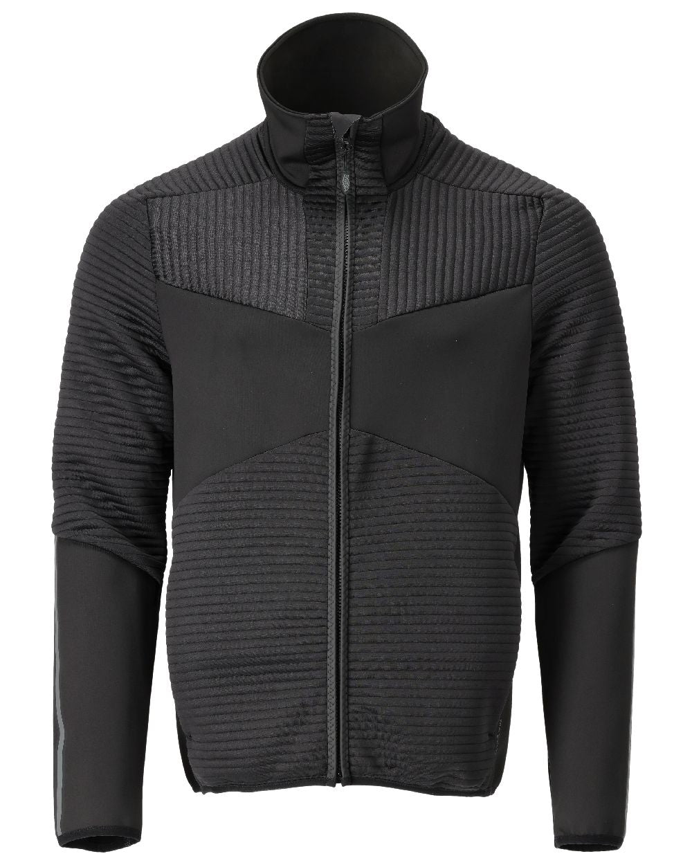 Black Coloured Mascot Workwear Mens Customized Fleece Jumper With Zipper on white background 