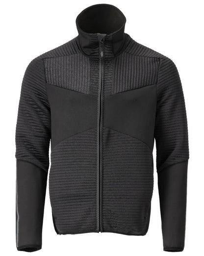 Black Coloured Mascot Workwear Mens Customized Fleece Jumper With Zipper on white background 