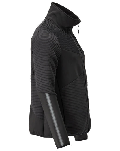 Black Coloured Mascot Workwear Mens Customized Fleece Jumper With Zipper on white background 