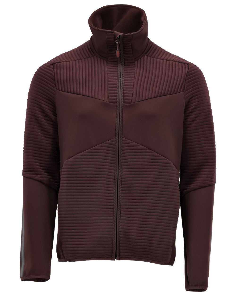 Bordeaux Coloured Mascot Workwear Mens Customized Fleece Jumper With Zipper on white background 