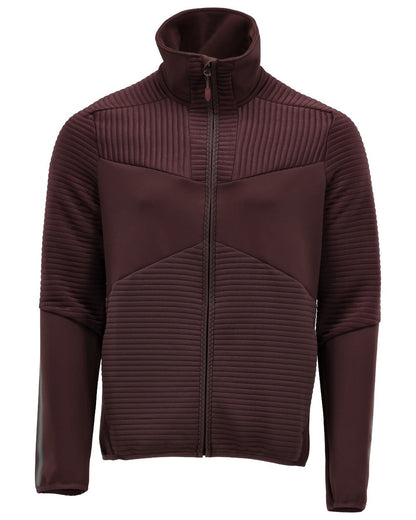 Bordeaux Coloured Mascot Workwear Mens Customized Fleece Jumper With Zipper on white background 
