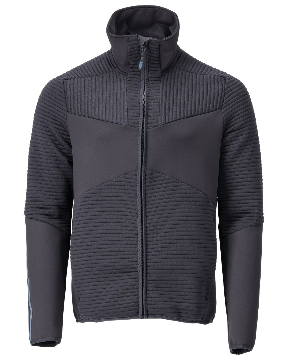 Dark Navy Coloured Mascot Workwear Mens Customized Fleece Jumper With Zipper on white background 