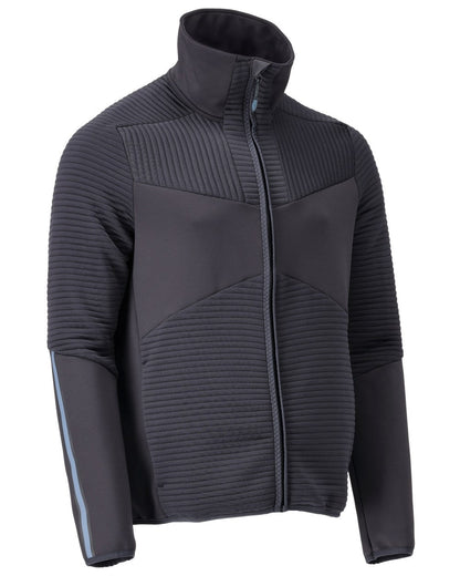 Dark Navy Coloured Mascot Workwear Mens Customized Fleece Jumper With Zipper on white background 