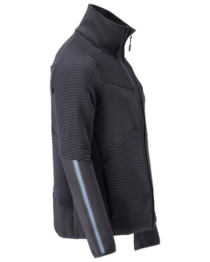 Dark Navy Coloured Mascot Workwear Mens Customized Fleece Jumper With Zipper on white background 