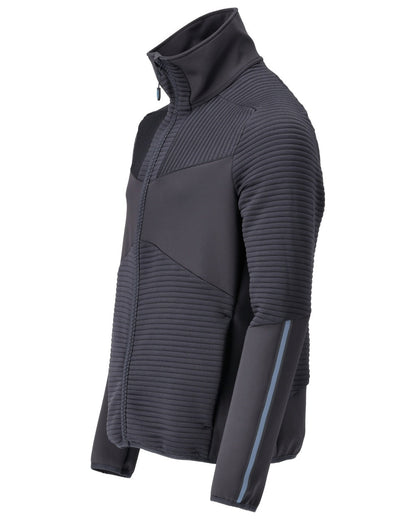 Dark Navy Coloured Mascot Workwear Mens Customized Fleece Jumper With Zipper on white background 