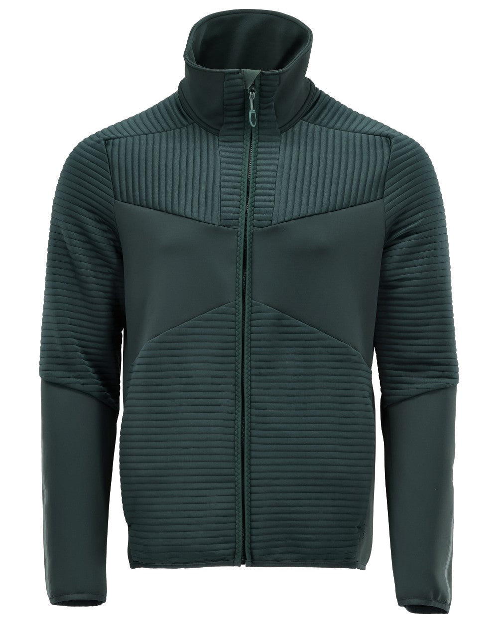 Forest Green Coloured Mascot Workwear Mens Customized Fleece Jumper With Zipper on white background 