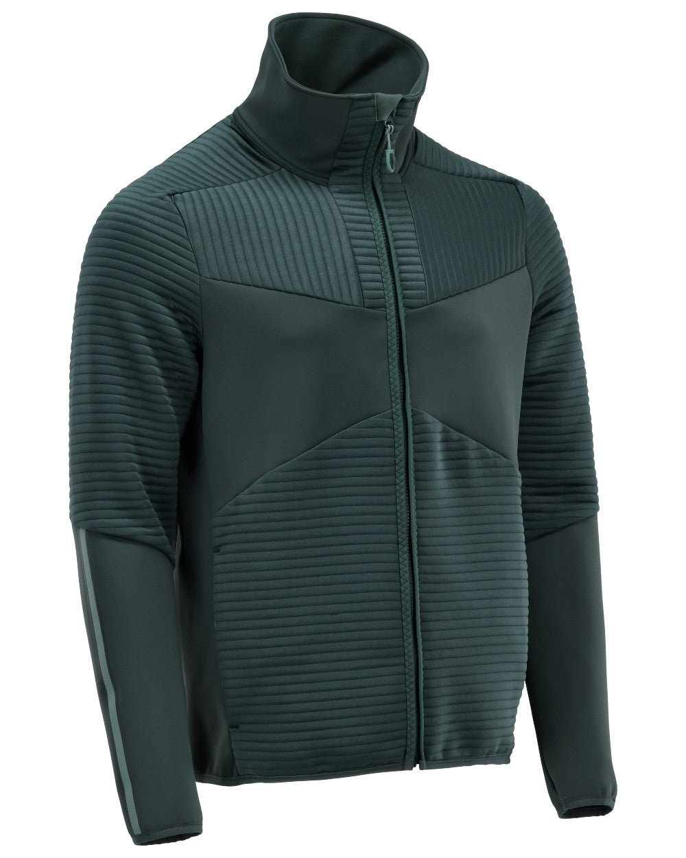 Forest Green Coloured Mascot Workwear Mens Customized Fleece Jumper With Zipper on white background 