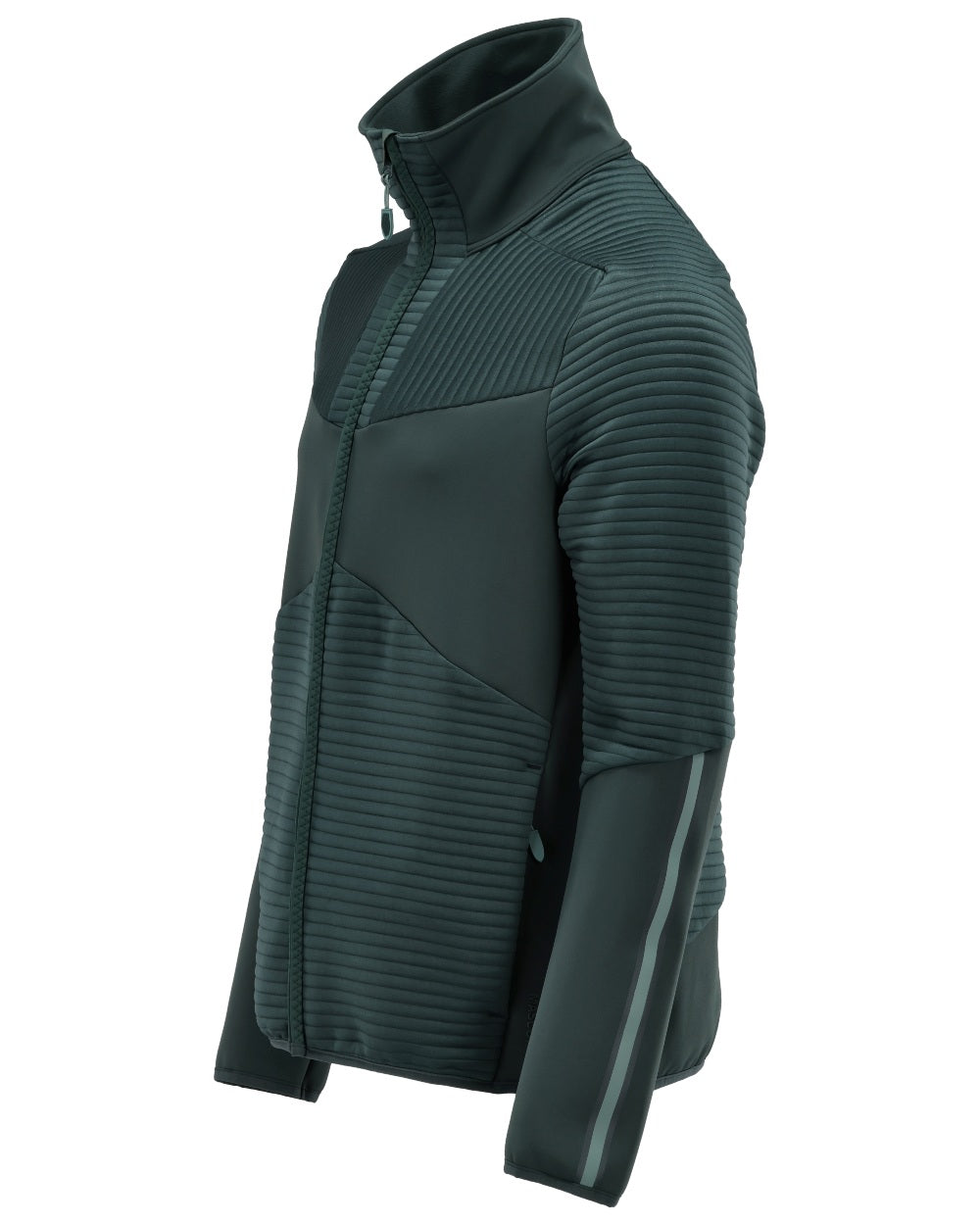 Forest Green Coloured Mascot Workwear Mens Customized Fleece Jumper With Zipper on white background 