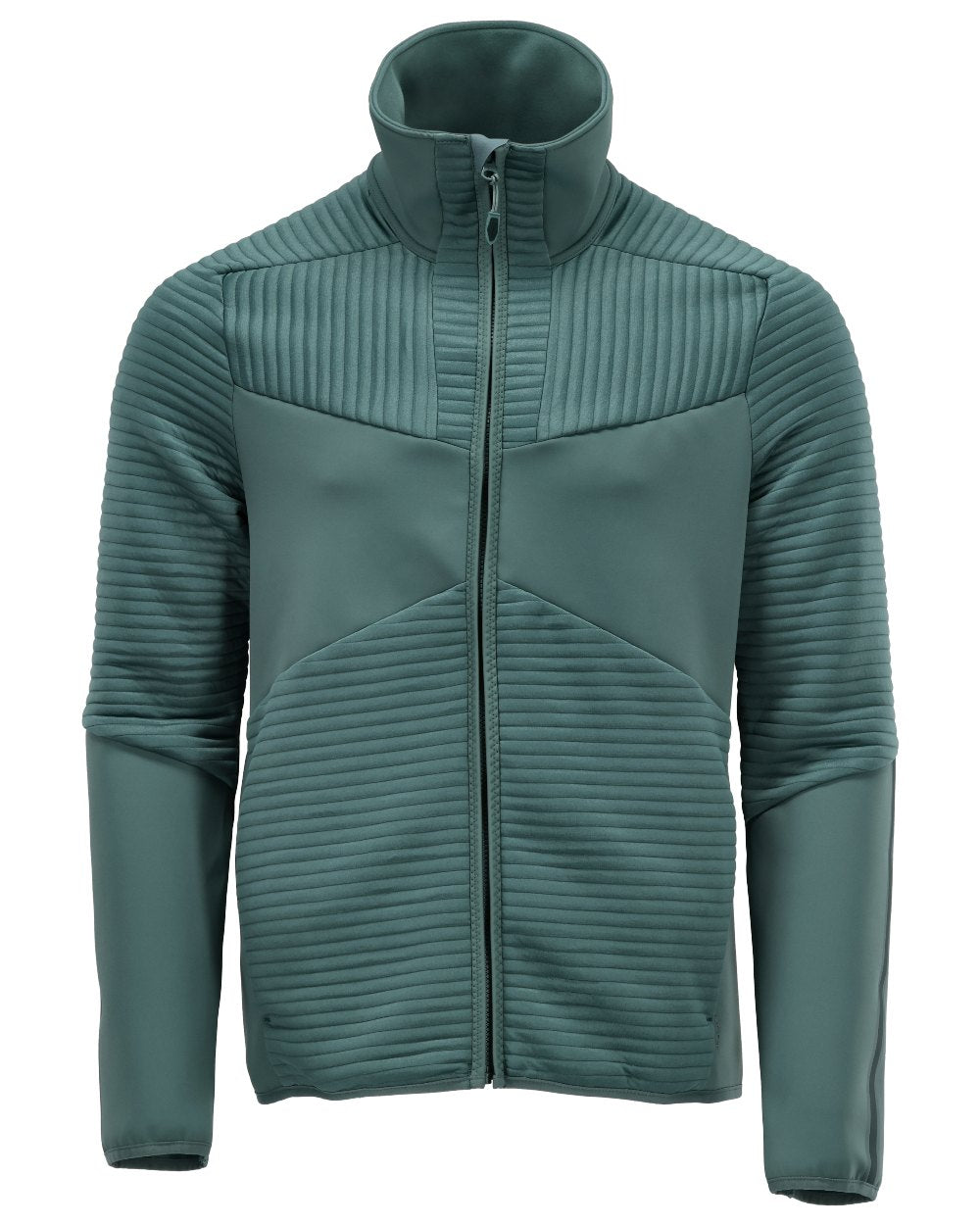 Light Forest Green Coloured Mascot Workwear Mens Customized Fleece Jumper With Zipper on white background 