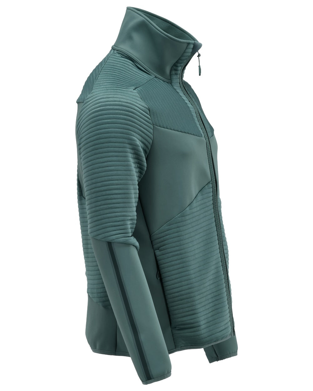 Light Forest Green Coloured Mascot Workwear Mens Customized Fleece Jumper With Zipper on white background 