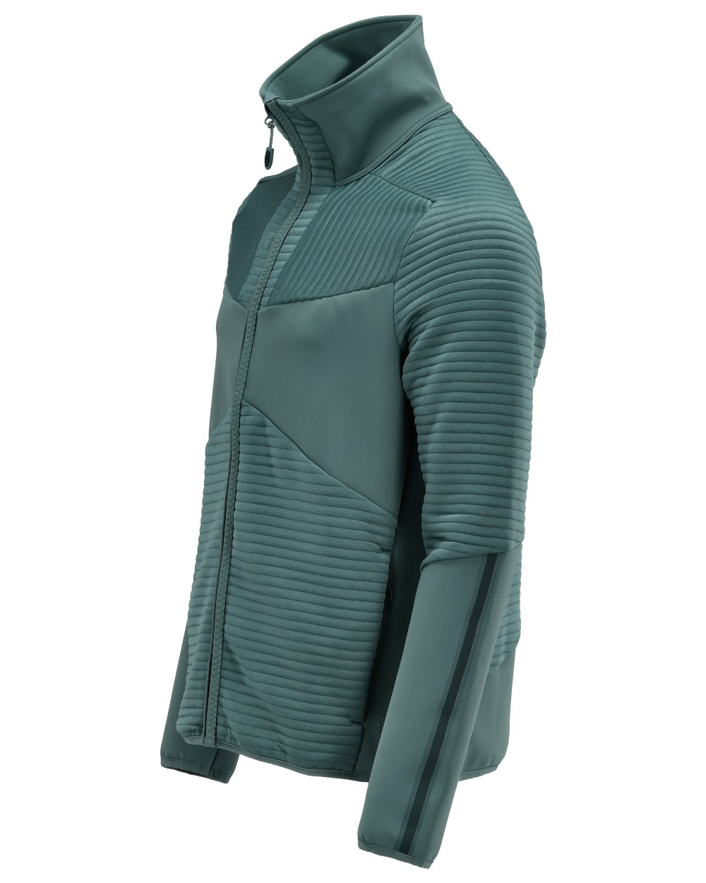 Light Forest Green Coloured Mascot Workwear Mens Customized Fleece Jumper With Zipper on white background 