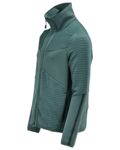 Light Forest Green Coloured Mascot Workwear Mens Customized Fleece Jumper With Zipper on white background 