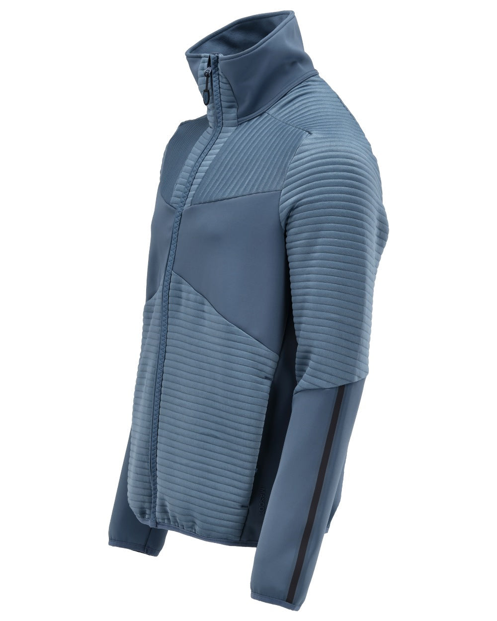 Stone Blue Coloured Mascot Workwear Mens Customized Fleece Jumper With Zipper on white background 