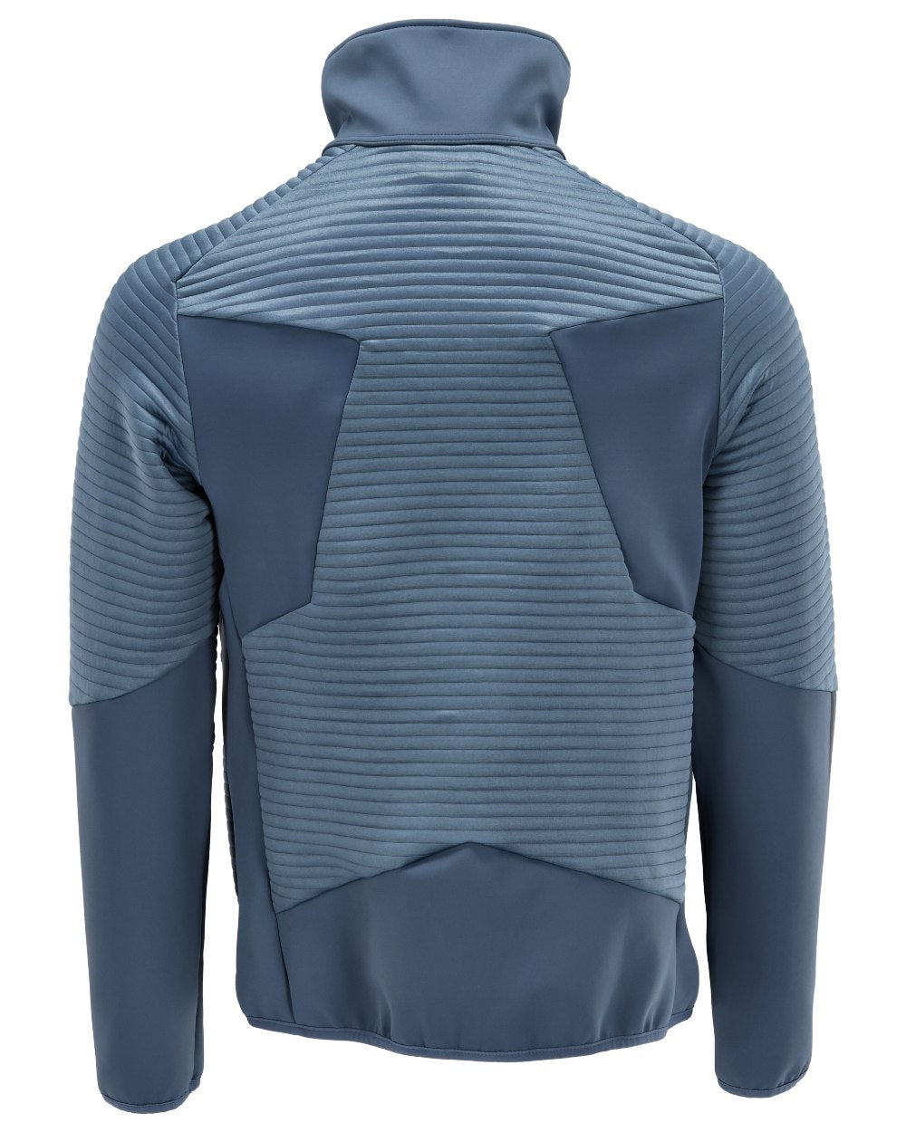 Stone Blue Coloured Mascot Workwear Mens Customized Fleece Jumper With Zipper on white background 